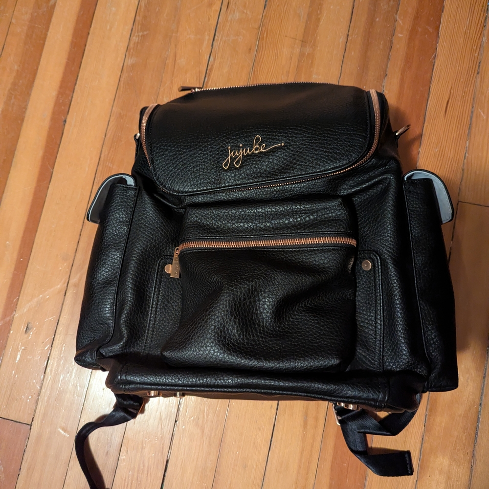 Ju-Ju-Be Black Baby Bag with Rose Gold Accents